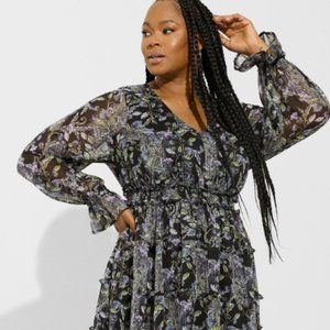 Torrid Mini Lurex Chiffon Tiered Dress